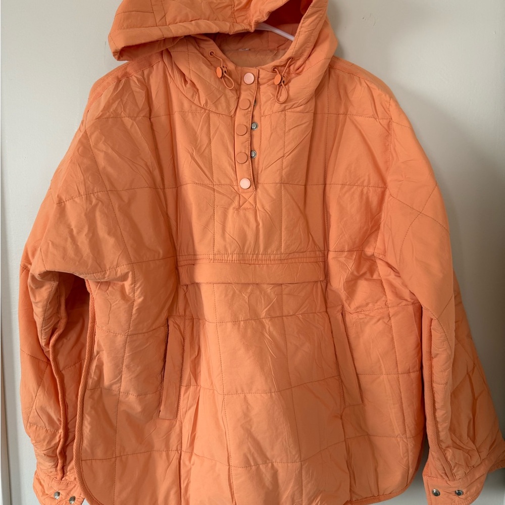 Women's Orange Hooded Trench Coat